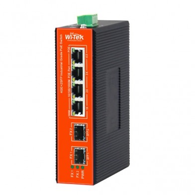 Switch Industrial 4GE PoE Port 1-2 30W, Ports 3-4 60W (180W) + 2SFP no administrable WI-PS306GF-I V2