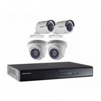 Kit Analogo 1080P DVR 4CH 2Domo+2Bala + 1TB Video Hikvision