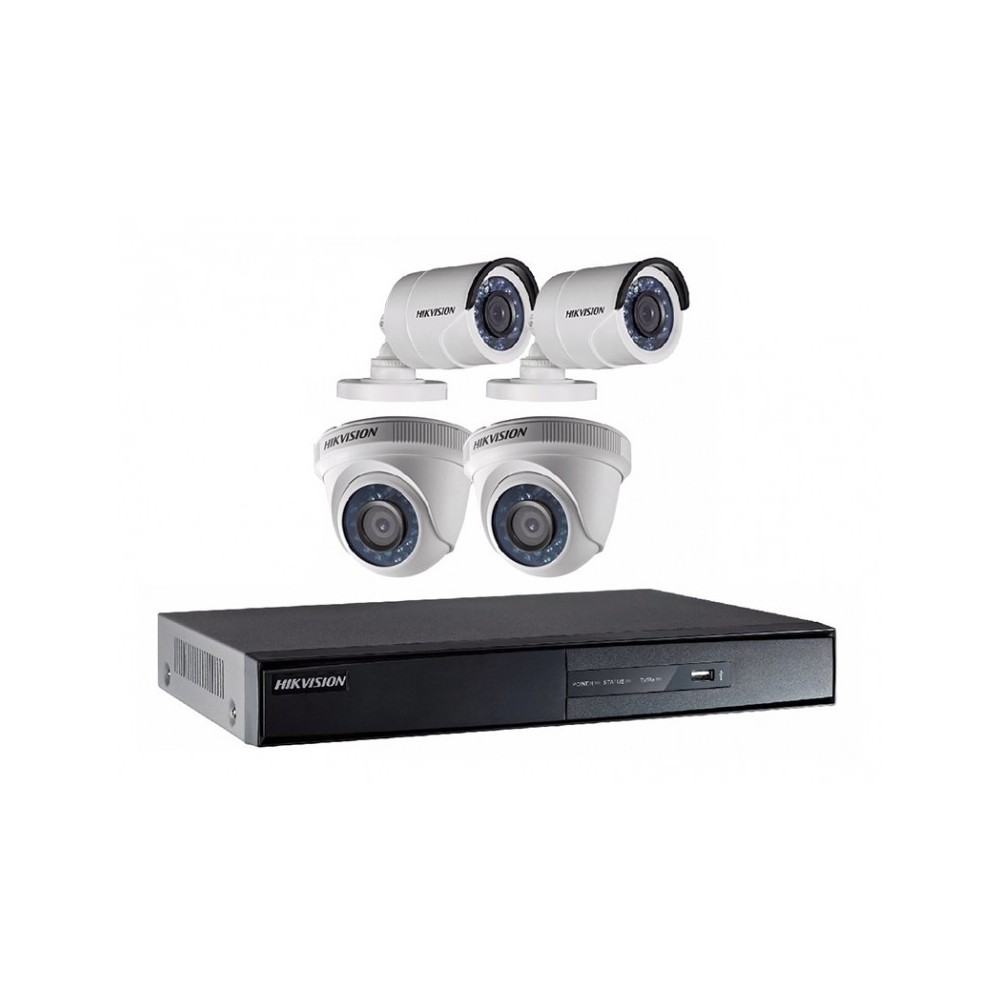 Kit Analogo 1080P DVR 4CH 2Domo+2Bala + 1TB Video Hikvision