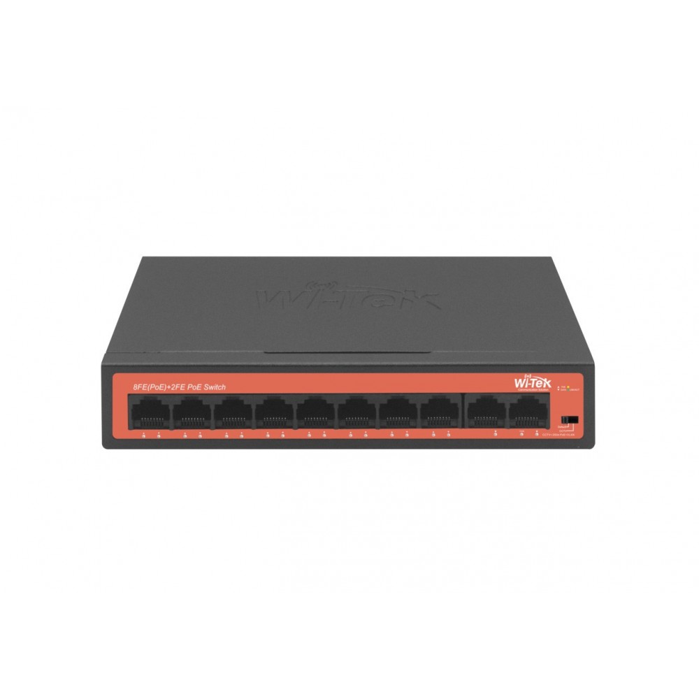 Switch 8FE PoE 65W 250Mts Long range +2FE Uplink no administrable WI-PS210H
