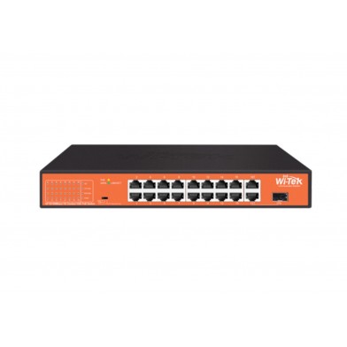 Switch 16FE PoE 150W 250Mts Long range 1GE + 1SFP combo Uplink no administrable WI-PS518GH