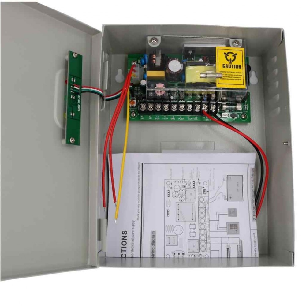 Fuente de Poder para puerta 12V. 5A. C/Timer. Pequeña