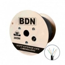 Cable UTP Cat6 Exterior C/Mensajero Unifilar Carrete 305m