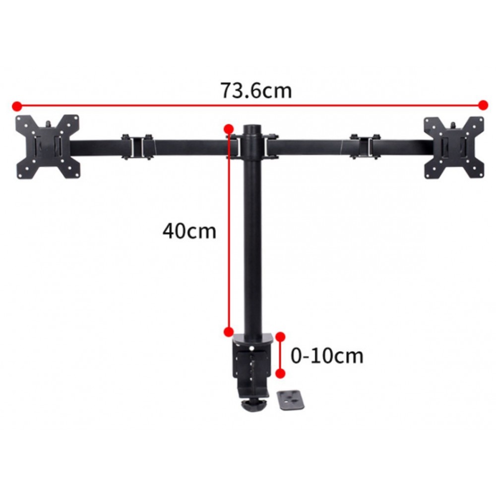Soporte para 2 Monitores 10 a 27 Pulgadas VESA hasta 25Kg ATC