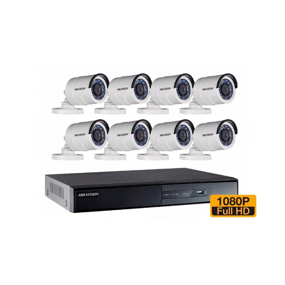 Kit Analogo 1080P DVR 8CH 8Bala + 1TB Video Hikvision