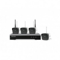 KIT 4 Camaras WiFi 2MP IR30M + Disco Duro 1TB NK42W0H-1T(WD)(B) Hikvision