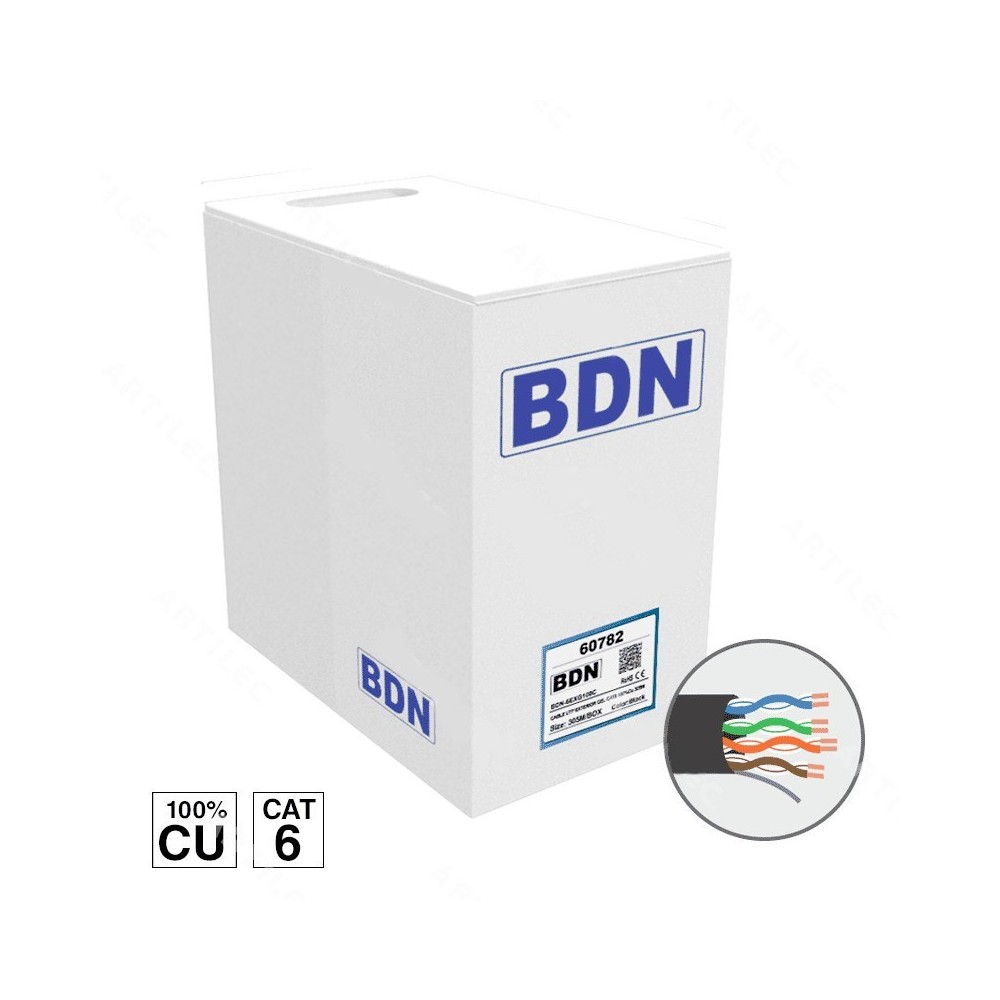 Cable UTP Exterior Cat 6 100% Cobre 305m. BDN