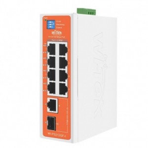 Switch Industrial 8FE hasta Hi-PoE 90W + 1GE + 1SFP No Administrable Hardened WI-PS212GF-I(V2) Wi-Tek