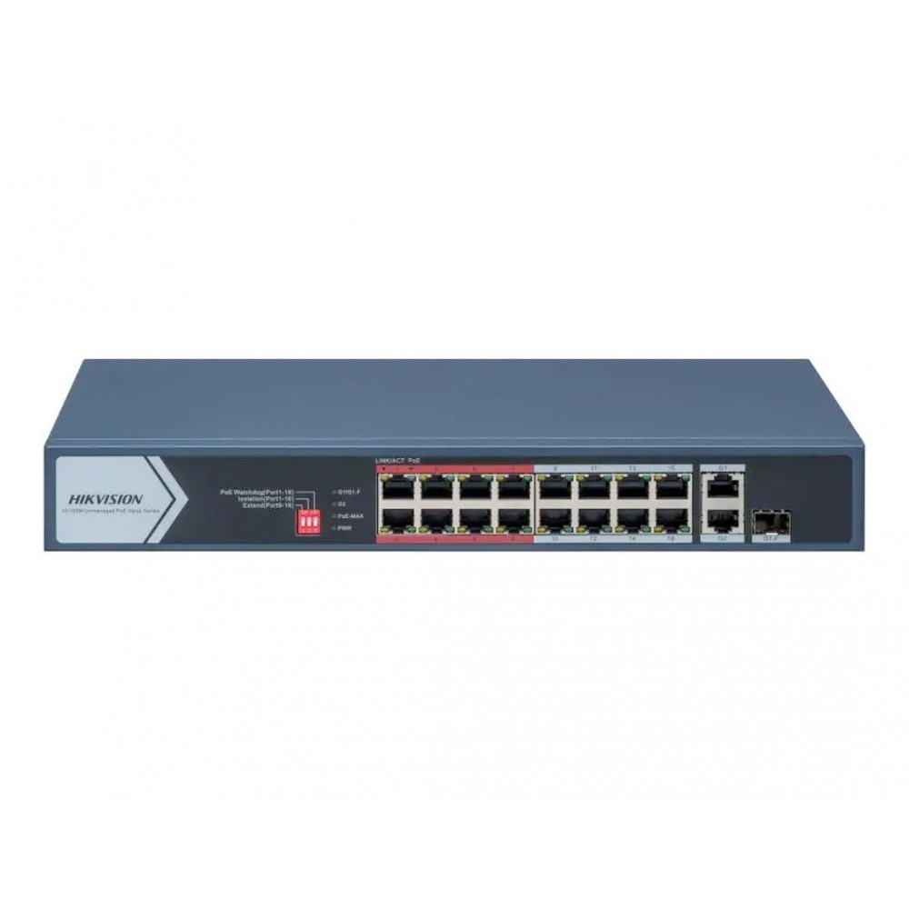 Switch 16FE PoE + 1GE + 1SFP DS-3E0318P-E/M(C) Hikvision Switch 16FE PoE + 1GE + 1SFP DS-3E0318P-E/M(C) Hikvision
