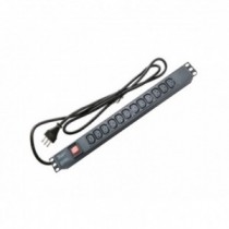 PDU 12 Enchufes C13 10A con interruptor 19" 1U 3m ATC