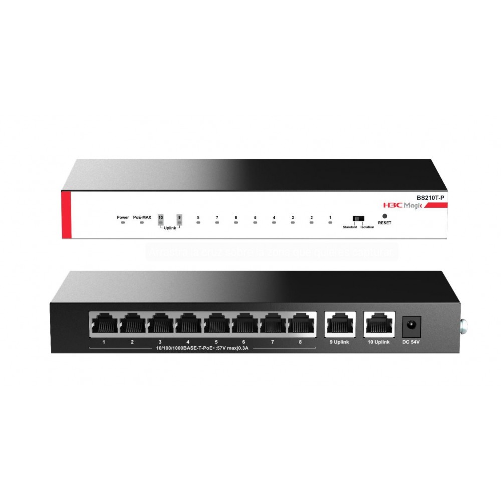 H3C SWITCH SOHO MAGIC 10 GE Poe BS210T-P-EU H3C SWITCH SOHO MAGIC 10 GE Poe BS210T-P-EU