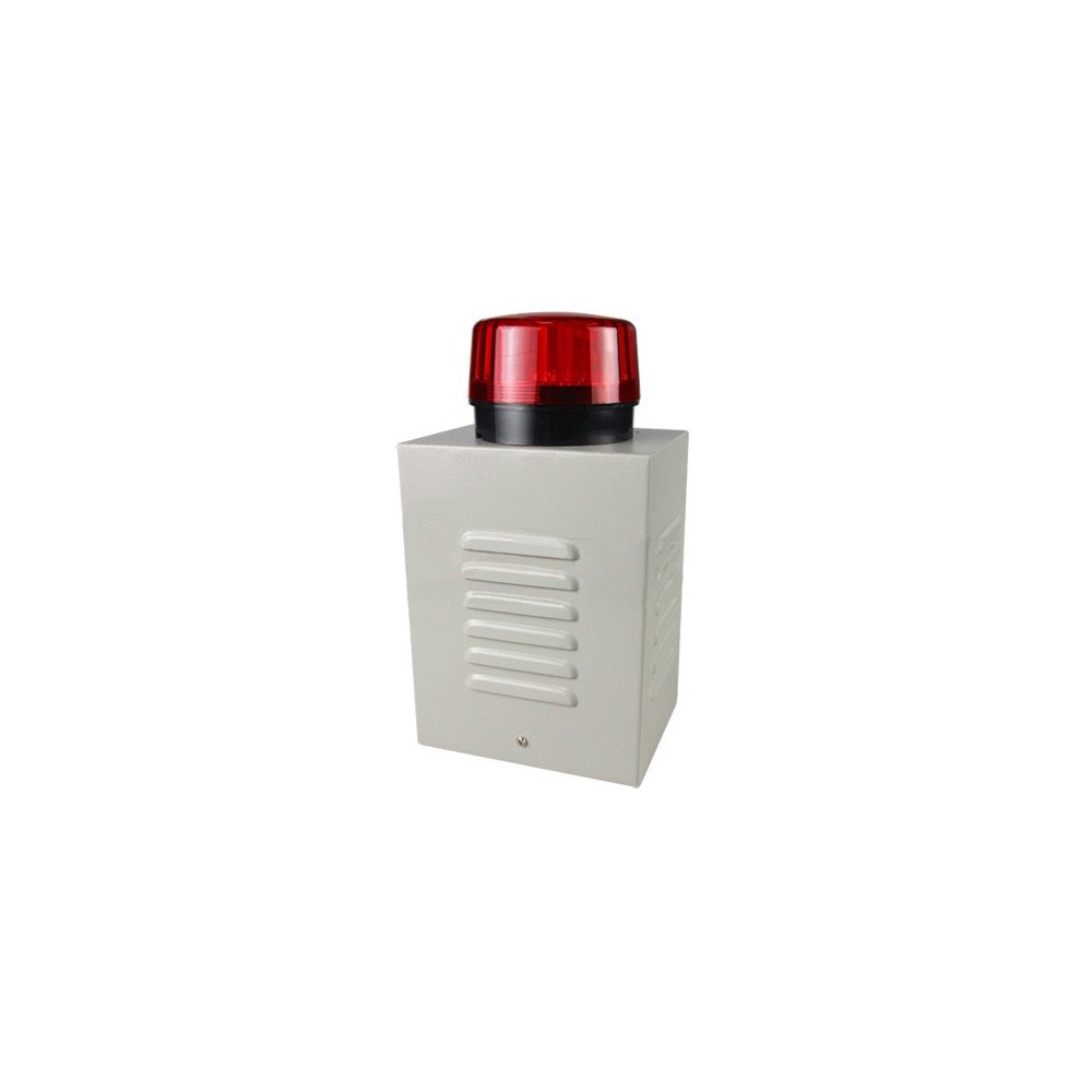 Sirena 20w con gabinete metalico. gran Luz roja y tamper