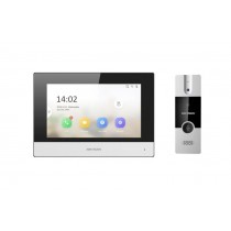 Kit IP Video Portero Hibrido Intercomunicado WiFi DS-KIS302-P Hikvision