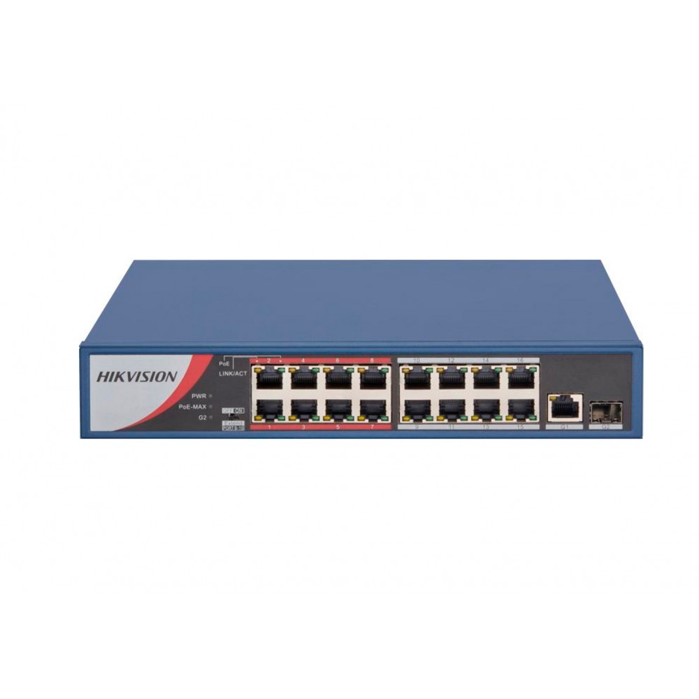 Switch 16FE PoE + 1GE + 1SFP DS-3E0318P-E/M(B) Hikvision Switch 16FE PoE + 1GE + 1SFP DS-3E0318P-E/M(B) Hikvision