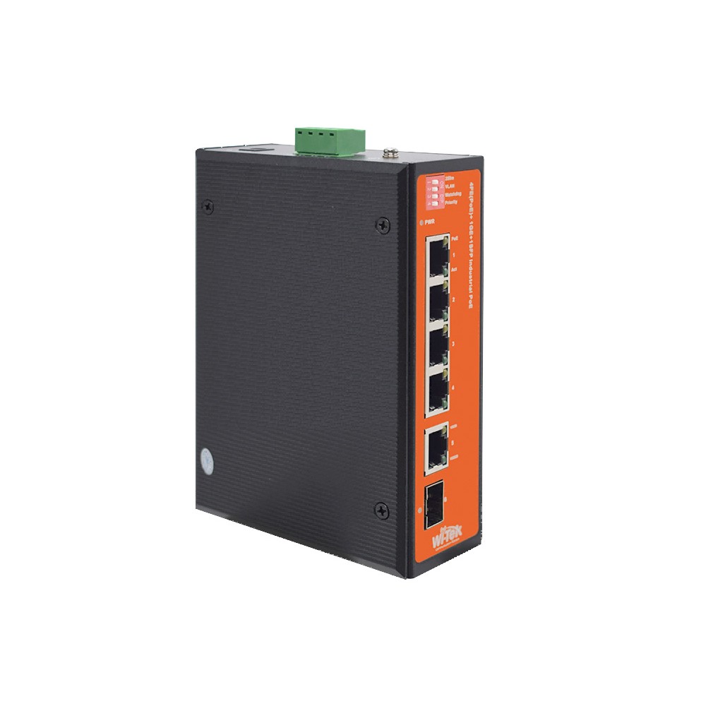 Switch Industrial 4FE PoE, Port 1 90W, Ports 2-4 30W + 1GE + 1SFP no administrable WI-PS206GF-I Switch Industrial 4FE PoE, Port 1 90W, Ports 2-4 30W + 1GE + 1SFP no administrable WI-PS206GF-I