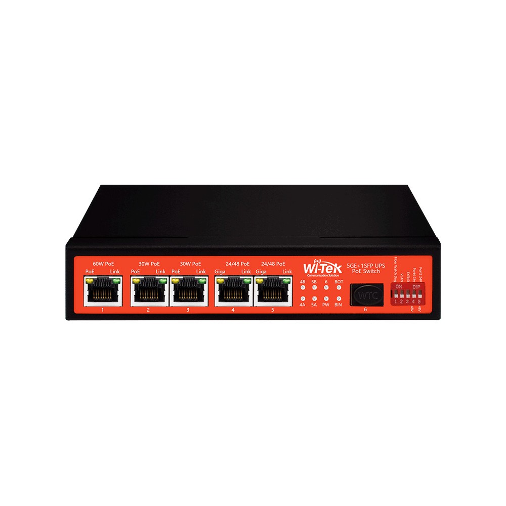 Switch 5GE PoE 60w + 1SFP no administrable UPS panel solar WI-PS306GF-UPS V3 Wi-Tek Switch 5GE PoE 60w + 1SFP no administrable UPS panel solar WI-PS306GF-UPS V3 Wi-Tek