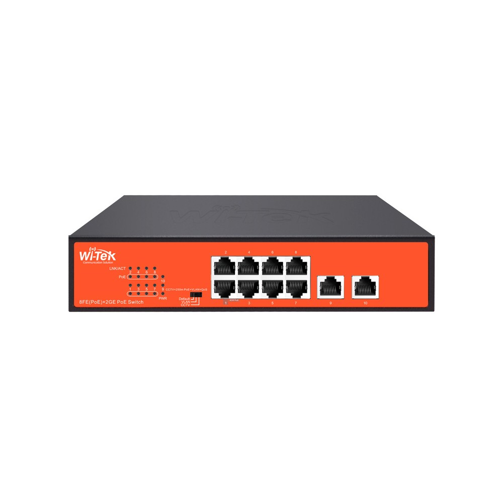 Switch 8FE PoE 120W 250Mts Long range +2GE Uplink no administrable WI-PS210G V4 Switch 8FE PoE 120W 250Mts Long range +2GE Uplink no administrable WI-PS210G V4