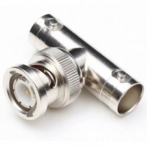 Conector T de BNC Macho a 2 BNC Hembra
