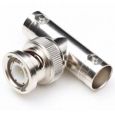 Conector T de BNC Macho a 2...