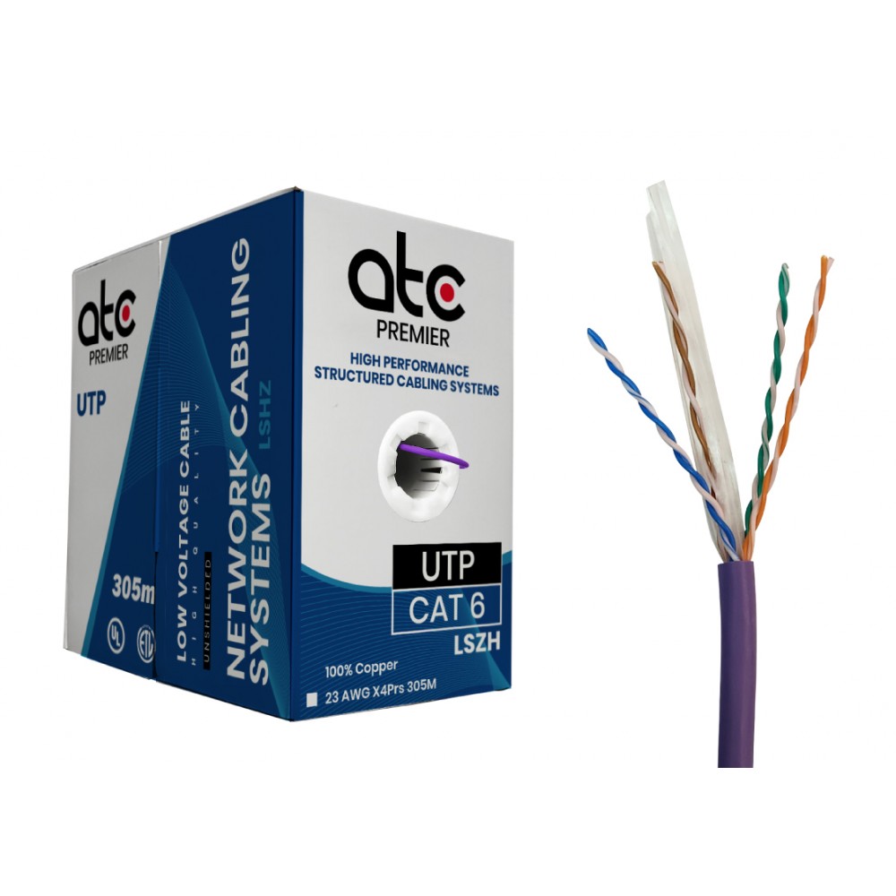 ATCP CABLE UTP CAT 6 LSZH 23 AWG VIOLETA x 305 MT ZPRC6U4HF ATCP CABLE UTP CAT 6 LSZH 23 AWG VIOLETA x 305 MT ZPRC6U4HF