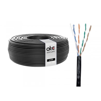 Cable UTP Cat5e Exterior Negro 100MT PE 0.50MM ATCS