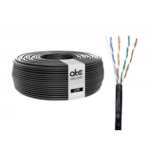 Cable UTP Cat5e Exterior Negro 100MT PE 0.50MM ATCS