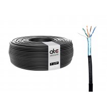 Cable F/UTP Cat5e Exterior Doble Chaqueta Negro 100MT PVC+PE 0.5MM ATCS