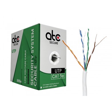 Cable UTP Cat5e CCA 10% Blanco 305MT PVC 0.48MM ATCS