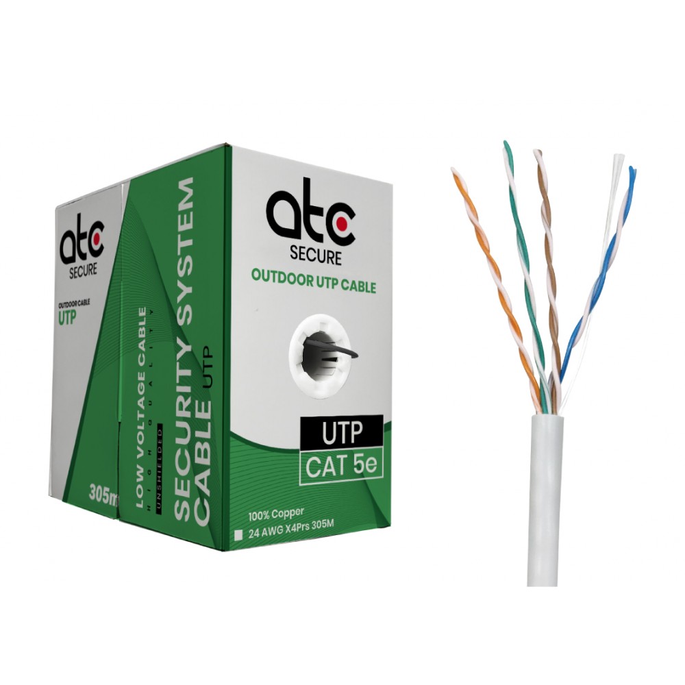 Cable UTP Cat5e Exterior Negro 305MT PE 0.50MM ATCS