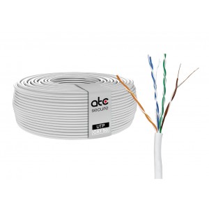 Cable UTP Cat5e CCA Blanco 100MT PVC 0.48MM ATCS