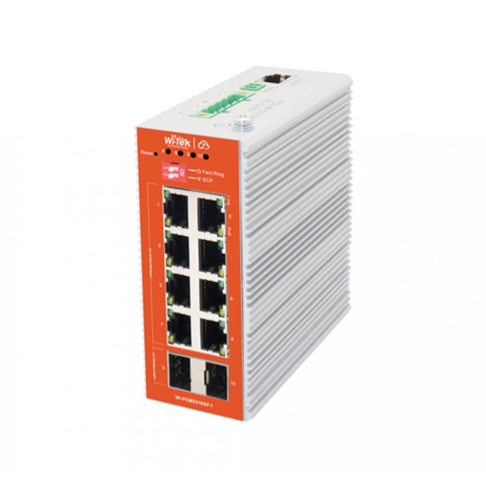 Switch Industrial 8GE 30W (185W) + 2SFP Administrable L2 Cloud WI-PCMS310GF-I Wi-Tek Switch Industrial 8GE 30W (185W) + 2SFP Administrable L2 Cloud WI-PCMS310GF-I Wi-Tek