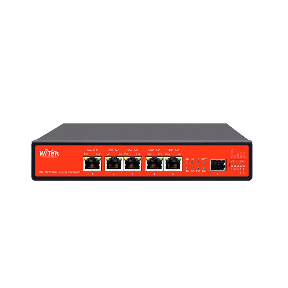 Switch 5GE PoE + 1SFP Solar o Baterias no admin WI-PS306GF-UPS-15A V2 Wi-Tek Switch 5GE PoE + 1SFP Solar o Baterias no admin WI-PS306GF-UPS-15A V2 Wi-Tek