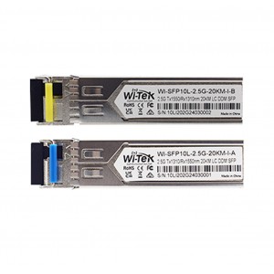 Modulo SFP Bidi 2.5 Gbps SM TX1310nm/RX1550nm 20Km (par) LC WI-SFP10L-2.5G-20KM-I  Wi-Tek