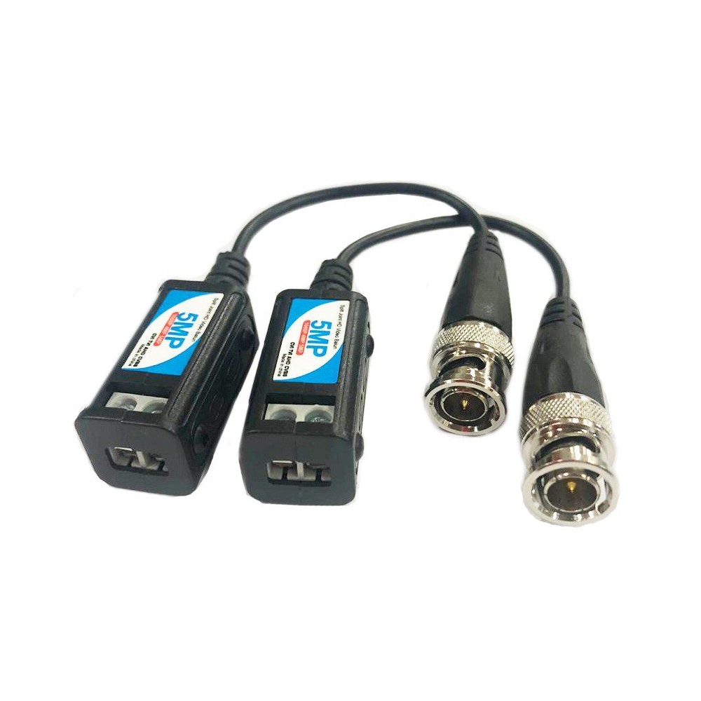 Set Balun 5MP HDCVI/TVI/AHD/Analogo 1Ch Pequeño Lumibox