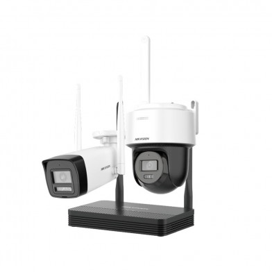 KIT NVS + Camara + PT 4MP WiFi IR30M DS-J142I/NKS424W03H Hikvision