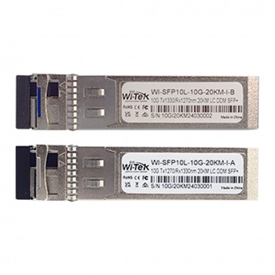 Modulo SFP Bidi 10 Gbps SM TX1310nm/RX1550nm 20Km (par) LC WI-SFP10L-10G-20KM-I Wi-Tek
