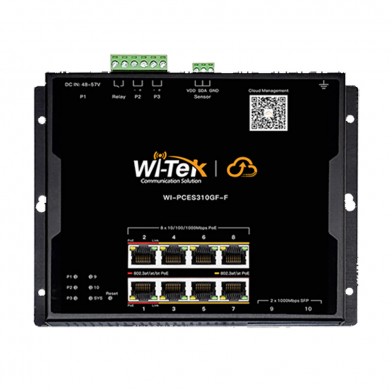 Switch Industrial Plano Inteligente Cloud 8GE PoE + 2SFP WI-PCES310GF-F Wi-Tek