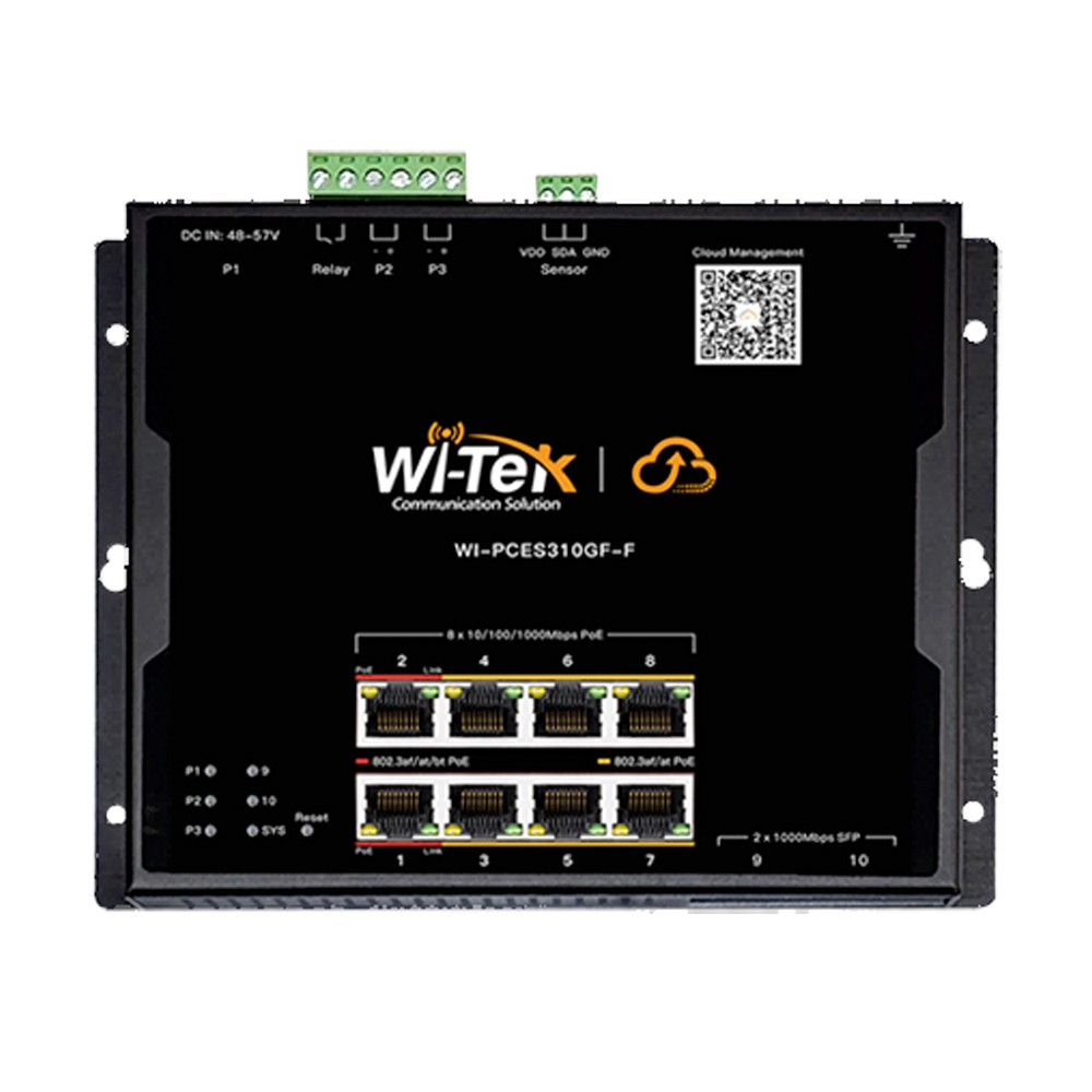 Switch Industrial Plano Inteligente Cloud 8GE PoE + 2SFP WI-PCES310GF-F Wi-Tek Switch Industrial Plano Inteligente Cloud 8GE PoE + 2SFP WI-PCES310GF-F Wi-Tek