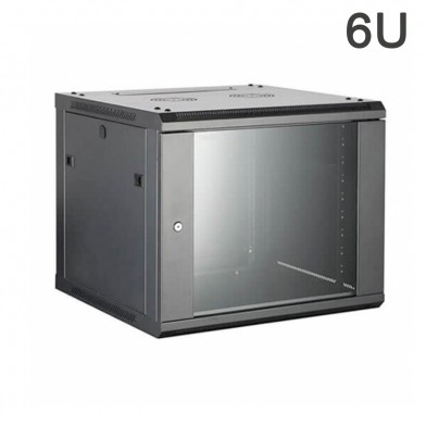 Gabinete Mural Negro Armable 6Ux450 Negro 3 puertas ATC