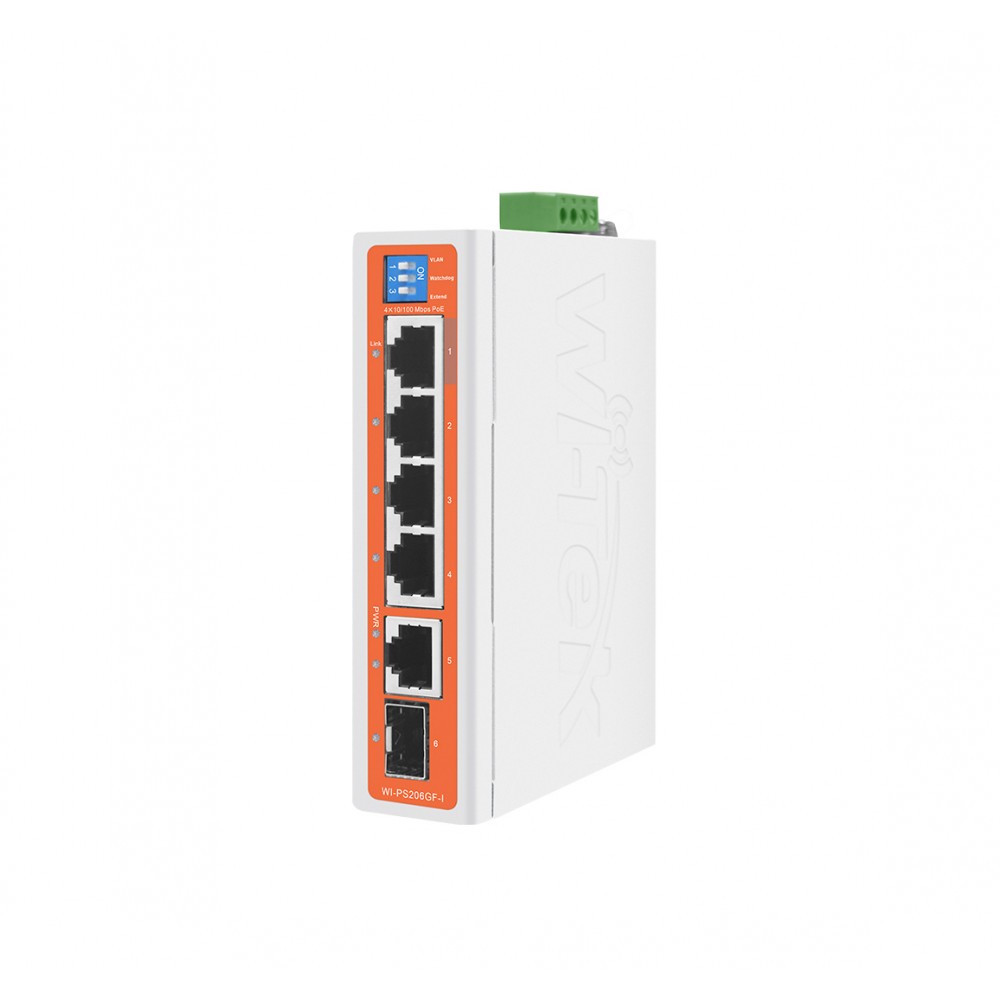 Switch 4FE PoE + 1GE + 1SFP no administrable WI-PS206GF-I V2 Wi-Tek Switch 4FE PoE + 1GE + 1SFP no administrable WI-PS206GF-I V2 Wi-Tek