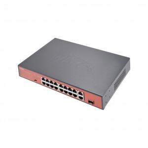 Switch 16FE PoE 185W 250Mts Long range 1GE + 1SFP Uplink no administrable WI-PS518G V4 Wi-Tek