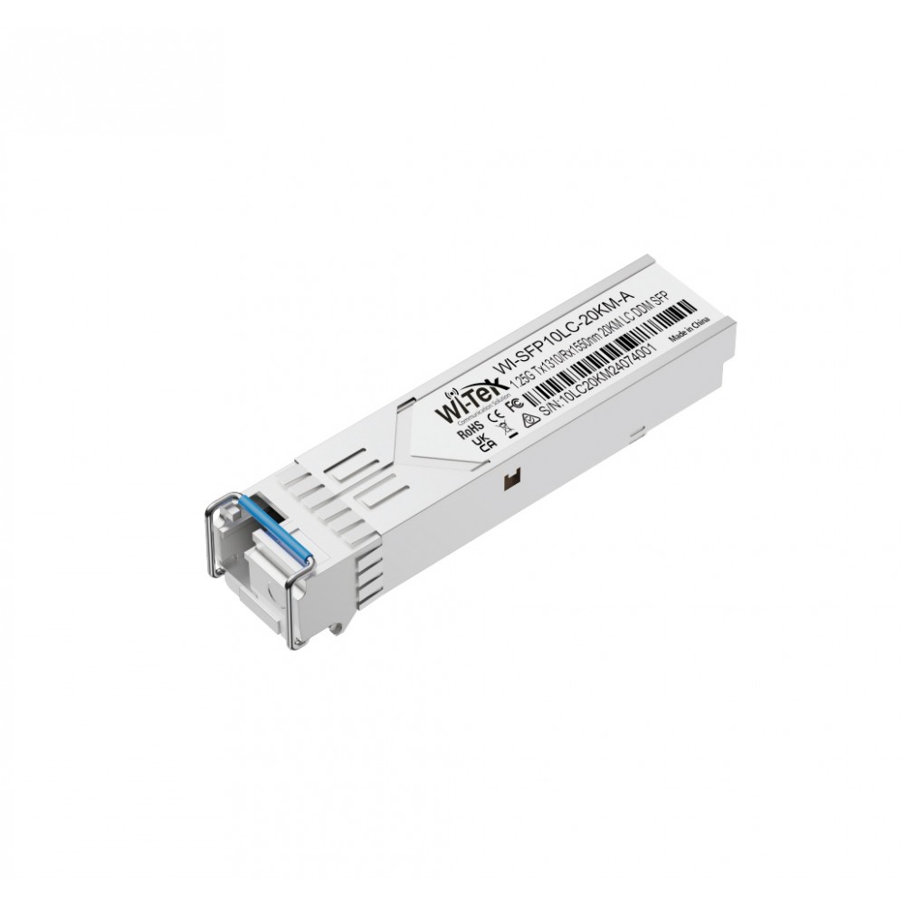 Modulo SFP Bidi 1.25 Gbps LC TX1310nm/RX1550nm 20Km (par) LC WI-SFP10LC-20KM Wi-Tek Wi-Tek Modulo SFP Bidi 1.25 Gbps LC TX1310nm/RX1550nm 20Km (par) LC WI-SFP10LC-20KM Wi-Tek Wi-Tek