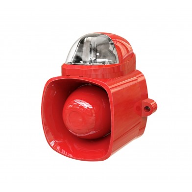 Sirena 20w Con Audio de advertencia, de Exterior Roja y Luz Blanca ATC