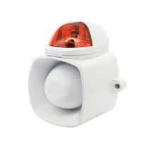 Sirena 20w Con Audio de advertencia, de Exterior Blanca y Luz Roja ATC