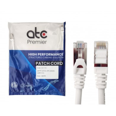 ATC PREMIER CORD CAT 6A U/FTP 0.5 MT BLANCO LSZH ZPF6AHF-IB