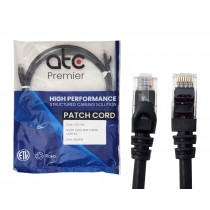 ATC PREMIER CORD CAT 6 x 2 MT NEGRO LSZH ZPU6HF-IB-T