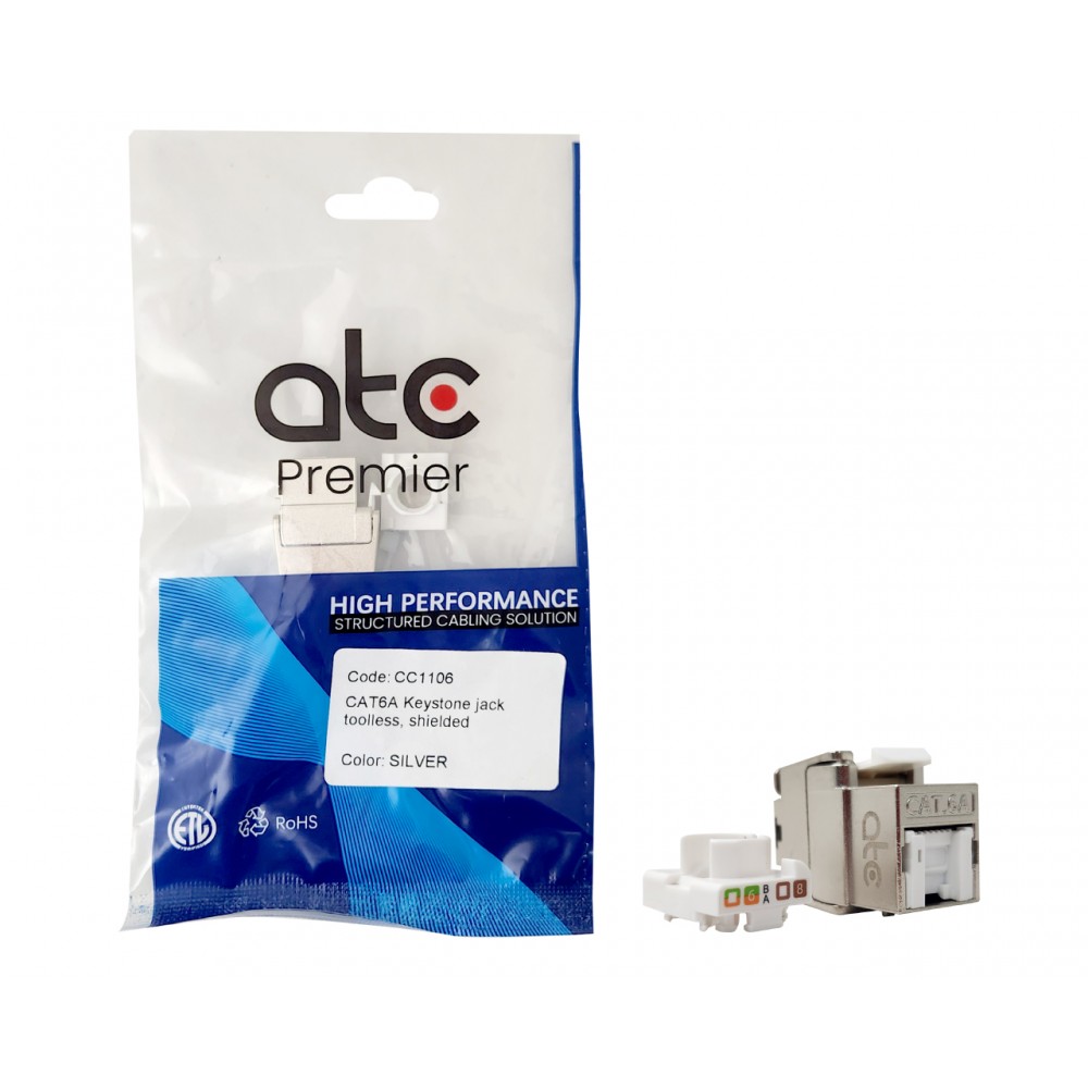 ATC PREMIER MODULO RJ45 CAT 6A F/UTP ZK6ASF180D ATC PREMIER MODULO RJ45 CAT 6A F/UTP ZK6ASF180D