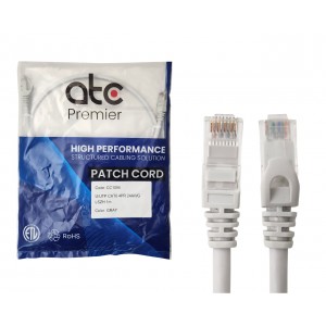 ATC PREMIER CORD CAT 6 x 1 MT GRIS LSZH ZPU6HF-IB-T