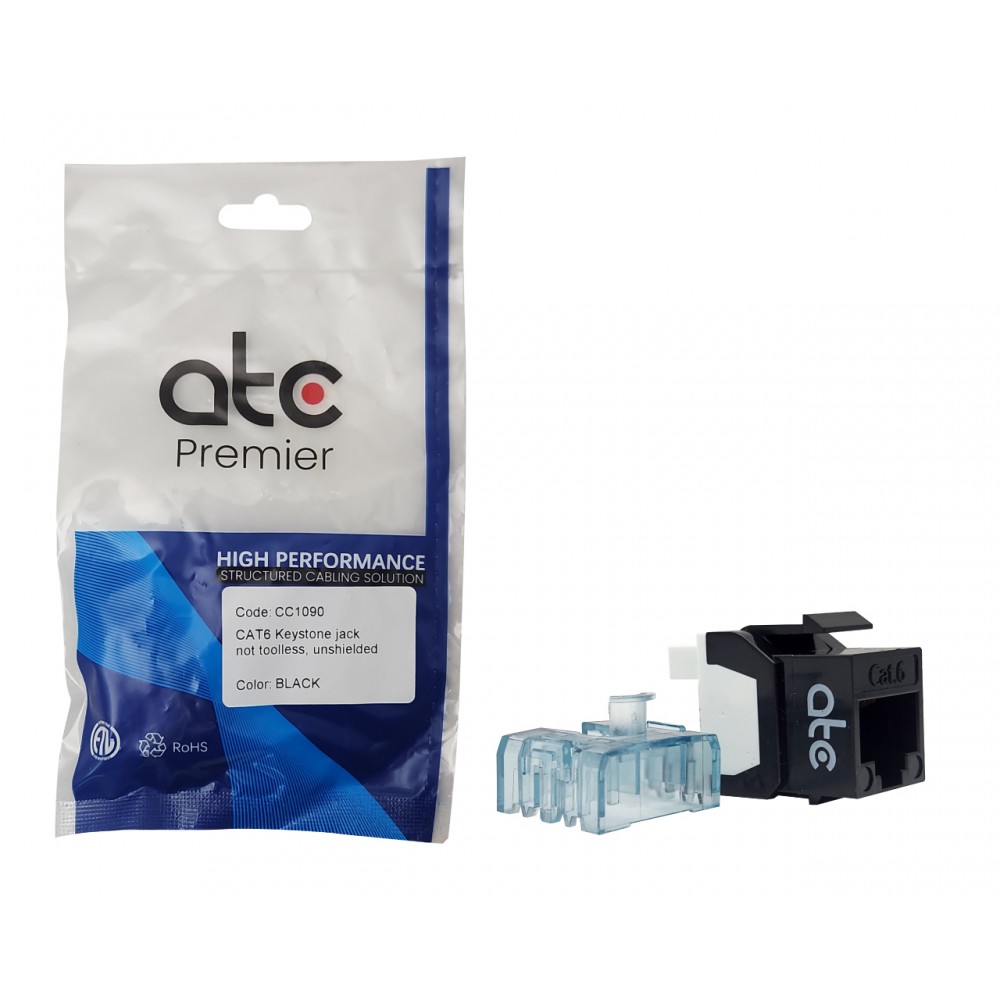 ATC PREMIER MODULO RJ45 CAT 6 NEGRO ZK6SU1802 ATC PREMIER MODULO RJ45 CAT 6 NEGRO ZK6SU1802