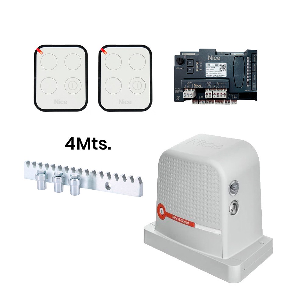 Kit Motor ROBUS 600 HS + 2 Controles + 4m Cremallera Nice Italia Kit Motor ROBUS 600 HS + 2 Controles + 4m Cremallera Nice Italia